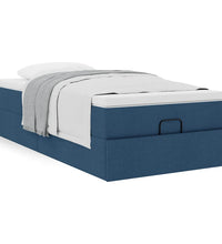 Ottoman-Bett mit Matratze Blau 90x200 cm Stoff
