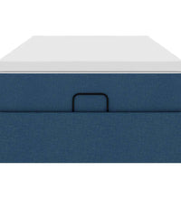 Ottoman-Bett mit Matratze Blau 90x200 cm Stoff