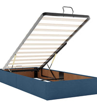 Ottoman-Bett mit Matratze Blau 90x200 cm Stoff