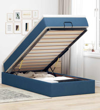 Ottoman-Bett mit Matratze Blau 90x200 cm Stoff