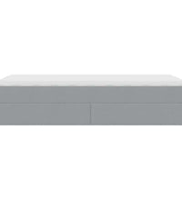 Ottoman-Bett mit Matratze Hellgrau 100x200 cm Stoff