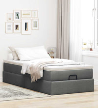 Ottoman-Bett mit Matratze Dunkelgrau 100x200 cm Stoff
