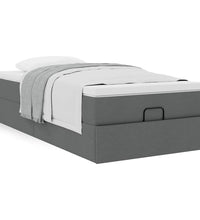 Ottoman-Bett mit Matratze Dunkelgrau 100x200 cm Stoff