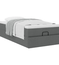 Ottoman-Bett mit Matratze Dunkelgrau 100x200 cm Stoff