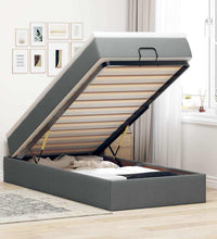 Ottoman-Bett mit Matratze Dunkelgrau 100x200 cm Stoff