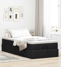 Ottoman-Bett mit Matratze Schwarz 100x200 cm Stoff