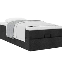 Ottoman-Bett mit Matratze Schwarz 100x200 cm Stoff