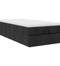 Ottoman-Bett mit Matratze Schwarz 100x200 cm Stoff
