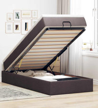 Ottoman-Bett mit Matratze Dunkelbraun 100x200 cm Stoff