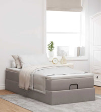 Ottoman-Bett mit Matratze Taupe 100x200 cm Stoff