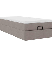 Ottoman-Bett mit Matratze Taupe 100x200 cm Stoff