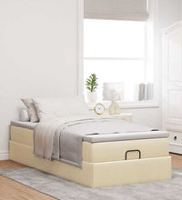 Ottoman-Bett mit Matratze Creme 100x200 cm Stoff