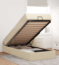 Ottoman-Bett mit Matratze Creme 100x200 cm Stoff