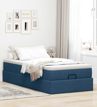 Ottoman-Bett mit Matratze Blau 100x200 cm Stoff