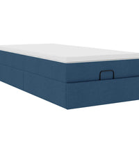 Ottoman-Bett mit Matratze Blau 100x200 cm Stoff