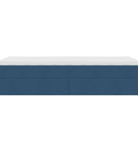 Ottoman-Bett mit Matratze Blau 100x200 cm Stoff