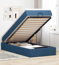 Ottoman-Bett mit Matratze Blau 100x200 cm Stoff