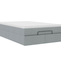 Ottoman-Bett mit Matratze Hellgrau 120x200 cm Stoff