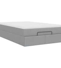 Ottoman-Bett mit Matratze Hellgrau 120x200 cm Stoff