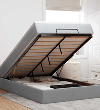 Ottoman-Bett mit Matratze Hellgrau 120x200 cm Stoff