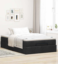 Ottoman-Bett mit Matratze Schwarz 120x200 cm Stoff