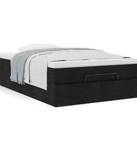 Ottoman-Bett mit Matratze Schwarz 120x200 cm Stoff