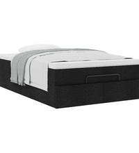 Ottoman-Bett mit Matratze Schwarz 120x200 cm Stoff