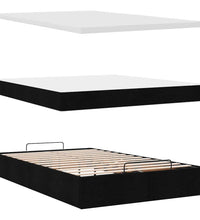 Ottoman-Bett mit Matratze Schwarz 120x200 cm Stoff