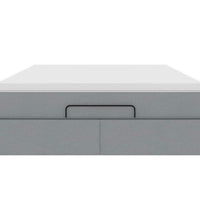 Ottoman-Bett mit Matratze Hellgrau 140x200 cm Stoff