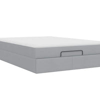 Ottoman-Bett mit Matratze Hellgrau 140x200 cm Stoff