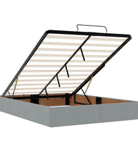 Ottoman-Bett mit Matratze Hellgrau 140x200 cm Stoff