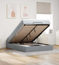 Ottoman-Bett mit Matratze Hellgrau 140x200 cm Stoff