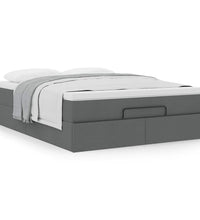 Ottoman-Bett mit Matratze Dunkelgrau 140x200 cm Stoff