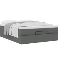 Ottoman-Bett mit Matratze Dunkelgrau 140x200 cm Stoff