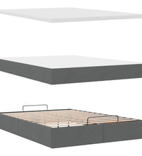 Ottoman-Bett mit Matratze Dunkelgrau 140x200 cm Stoff