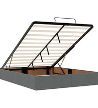 Ottoman-Bett mit Matratze Dunkelgrau 140x200 cm Stoff