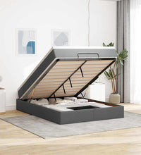 Ottoman-Bett mit Matratze Dunkelgrau 140x200 cm Stoff