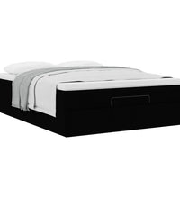 Ottoman-Bett mit Matratze Schwarz 140x200 cm Stoff