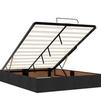 Ottoman-Bett mit Matratze Schwarz 140x200 cm Stoff