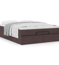 Ottoman-Bett mit Matratze Dunkelbraun 140x200 cm Stoff