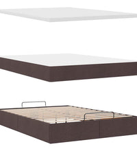 Ottoman-Bett mit Matratze Dunkelbraun 140x200 cm Stoff