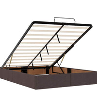 Ottoman-Bett mit Matratze Dunkelbraun 140x200 cm Stoff