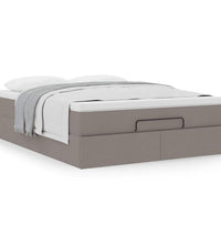 Ottoman-Bett mit Matratze Taupe 140x200 cm Stoff