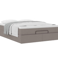 Ottoman-Bett mit Matratze Taupe 140x200 cm Stoff