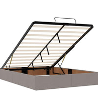 Ottoman-Bett mit Matratze Taupe 140x200 cm Stoff