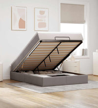 Ottoman-Bett mit Matratze Taupe 140x200 cm Stoff