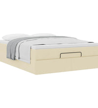 Ottoman-Bett mit Matratze Creme 140x200 cm Stoff