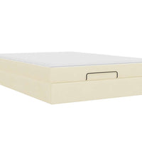 Ottoman-Bett mit Matratze Creme 140x200 cm Stoff