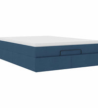 Ottoman-Bett mit Matratze Blau 140x200 cm Stoff