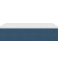 Ottoman-Bett mit Matratze Blau 140x200 cm Stoff